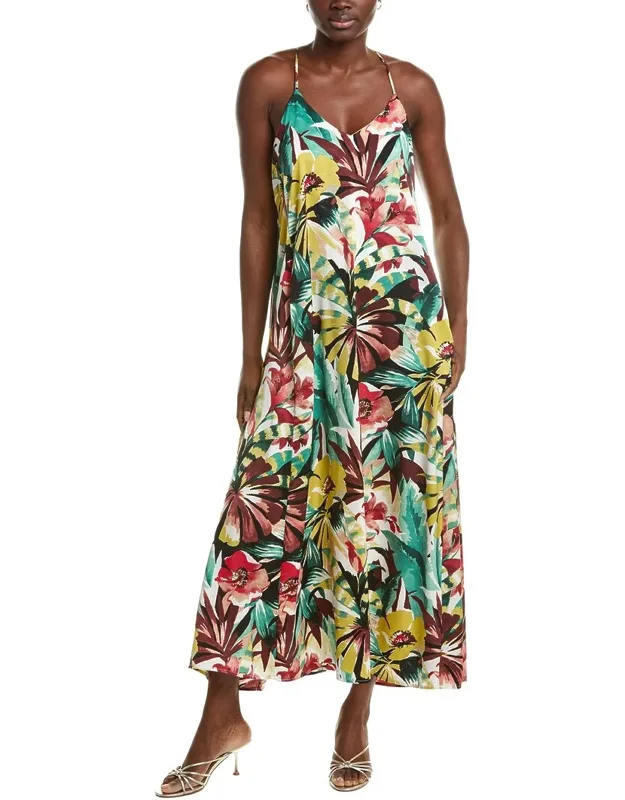 Printed Palma Satin Maxi Dress