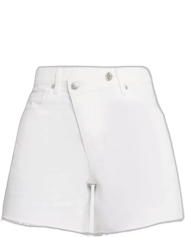 Ellis Mid-rise Crossover Denim Shorts
