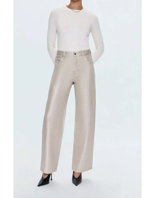 High Rise Bowed Wide Leg Jeans