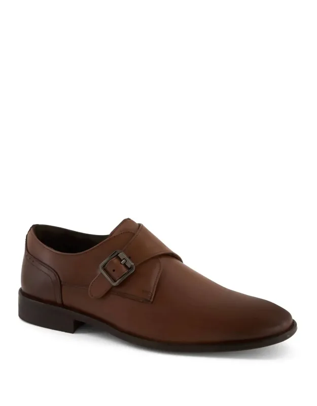 Buckle Closure Leather Oxford Shoes