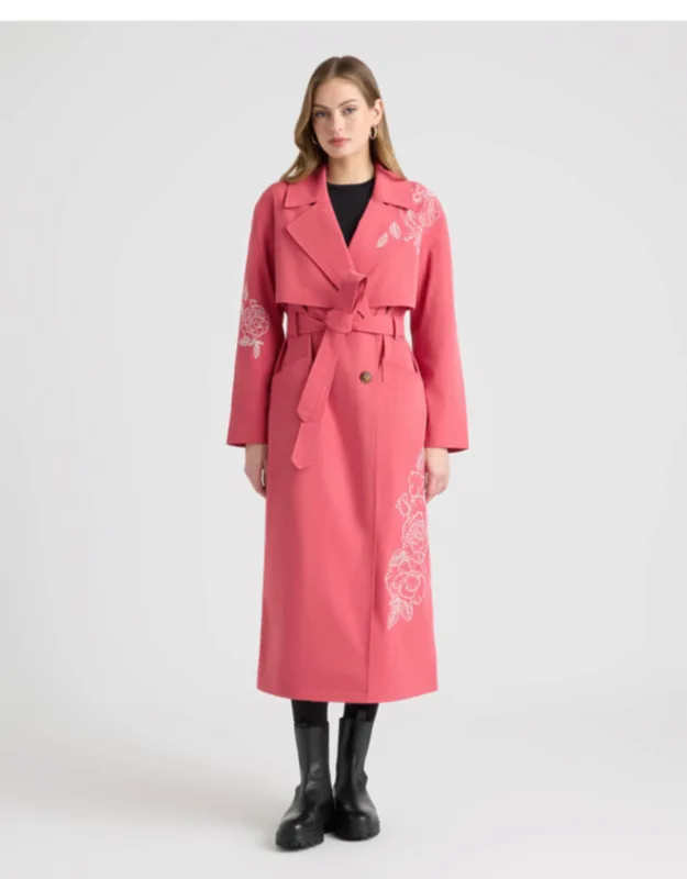 Trench Coat With Embroideries