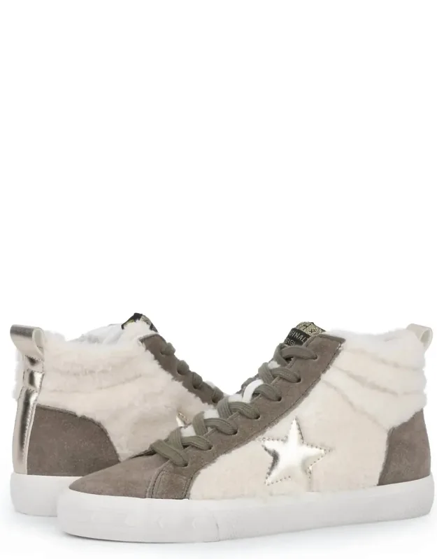 Fur Trim Hightop Sneakers