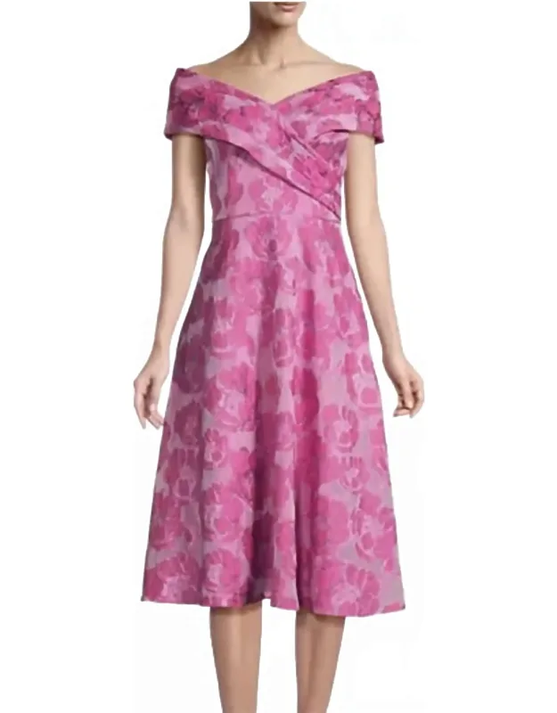 Floral Print Cocktail Midi Dress