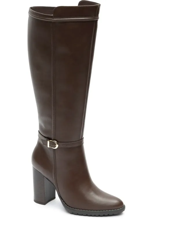 Andrea Tall Riding Boots B - High Block Heel, Full Side Zipper