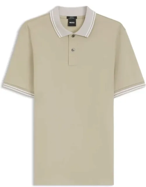 Stripe-trim Slim-fit Polo Shirt