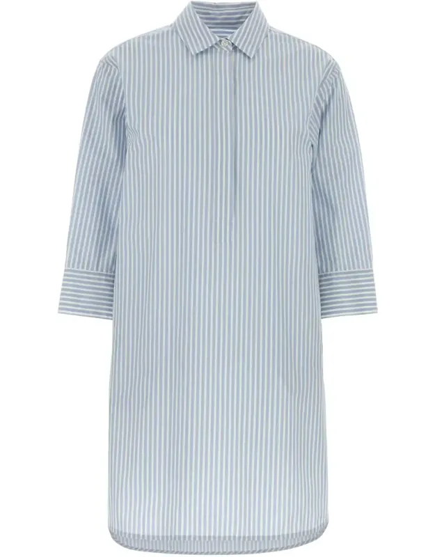 Embroidered Poplin Shirt Dress