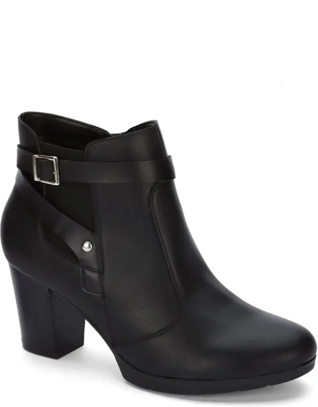 Buckle Strap Block Heel Boots