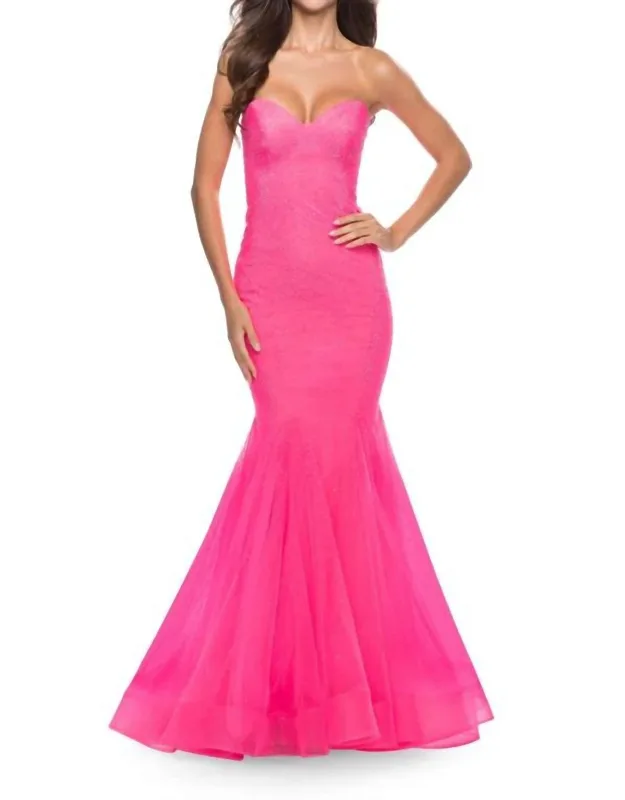 Fitted Mermaid Rhinestone Embellished Prom Dress