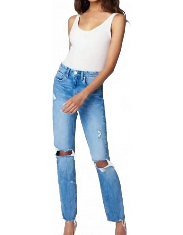 Distressed Straight Jeans