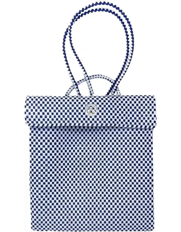 Medium Braided Checkered Backpack