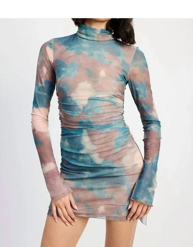 What A Trip Tie Dye Mesh Mini Dress
