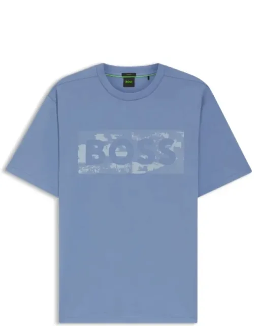 Logo-artwork T-shirt In Stretch Cotton With Decorative Reflective Detailing
