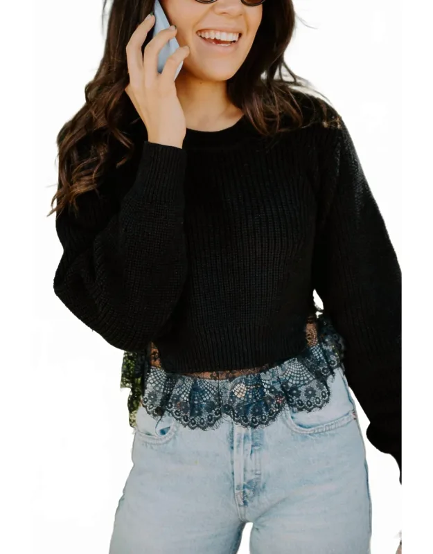 Lace Hem Sweater