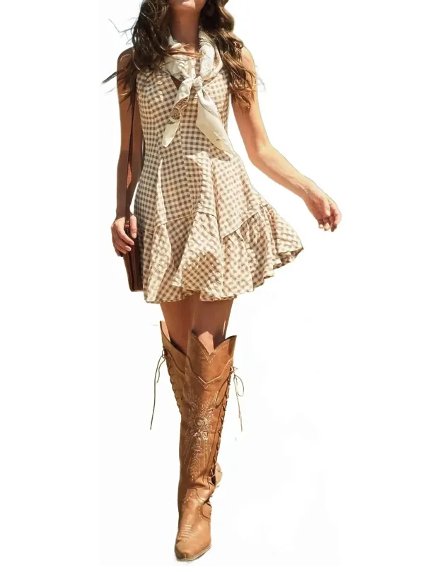 Gingham Flare Mini Dress
