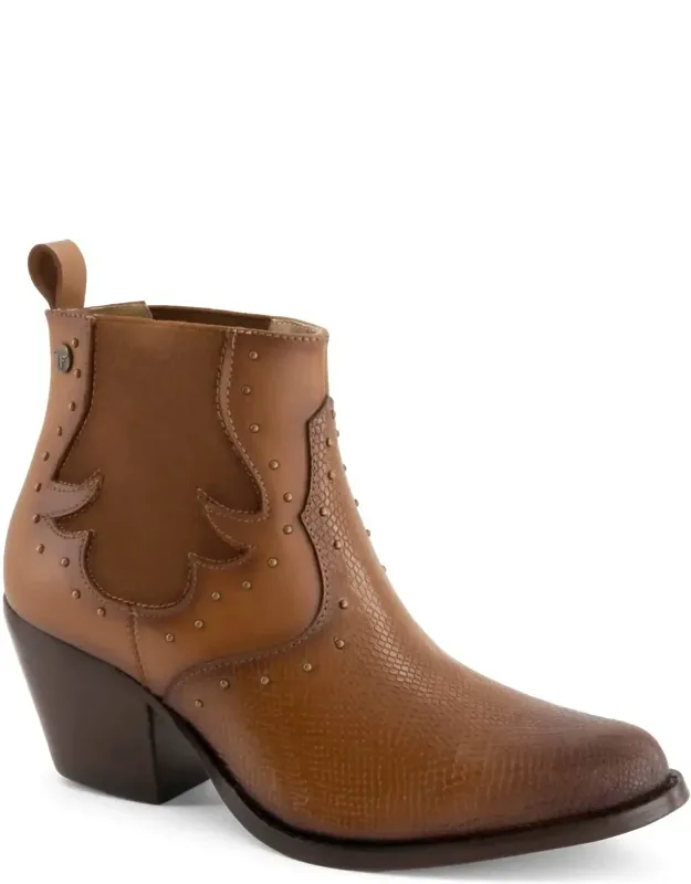Textured Leather Ankle Boots