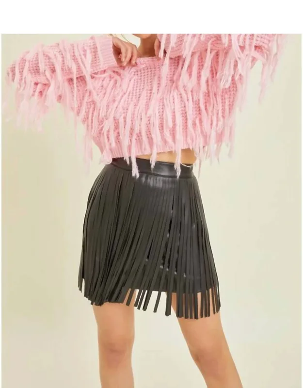 Fringe Cropped Sweater
