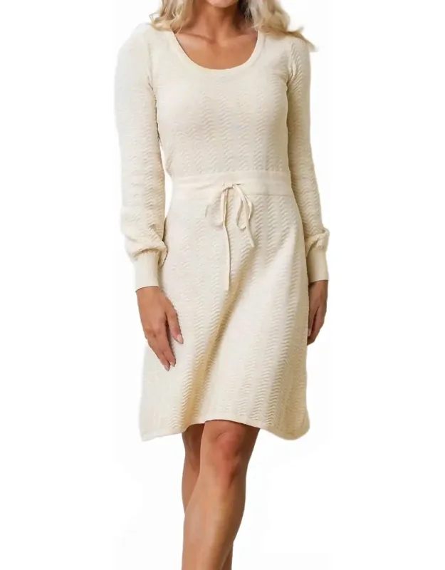 Organic Cotton Tie Waist Sweater Dress
