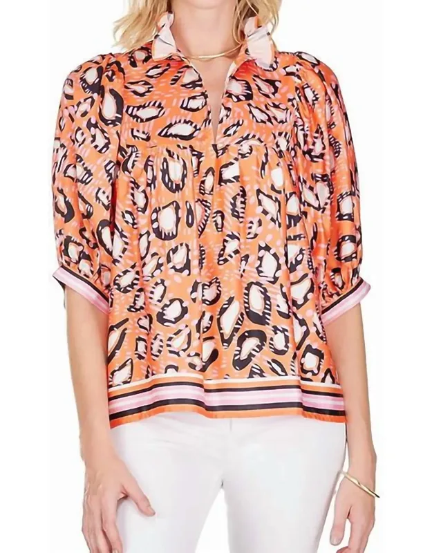 High Neck Puff Sleeve Top