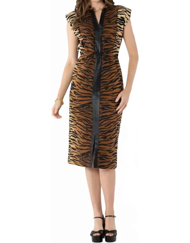 Meme Tiger Jacquard Dress