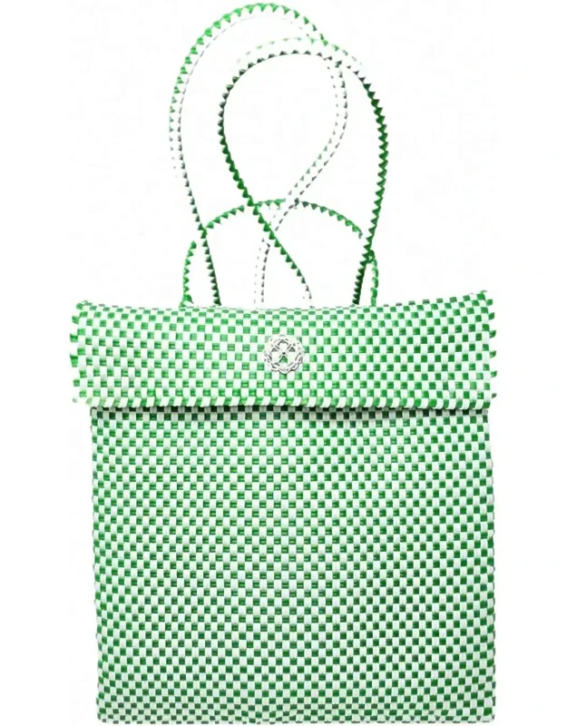 Woven Checkered Backpack