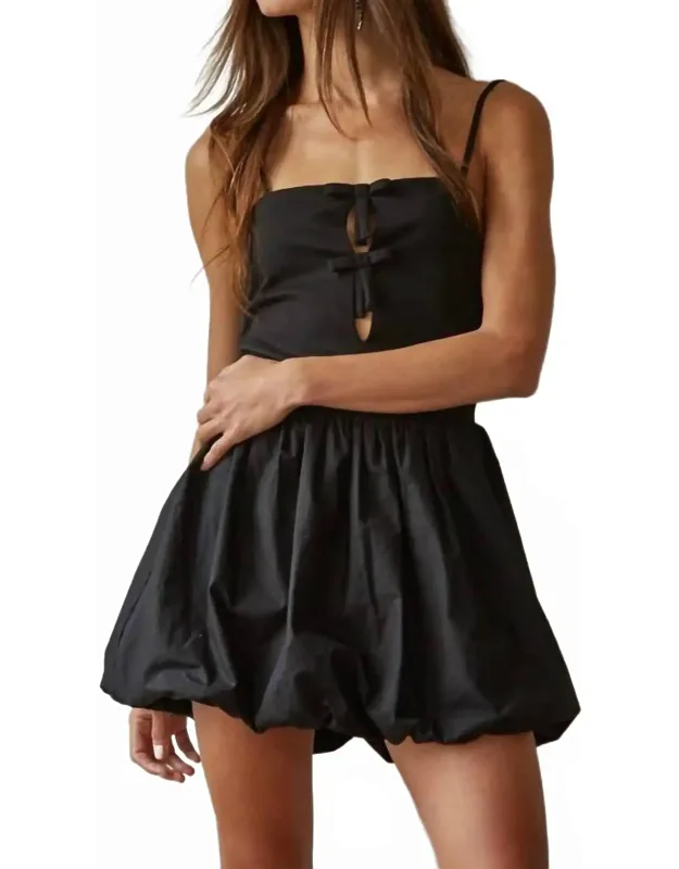 Poplin Balloon Skirt Mini Dress