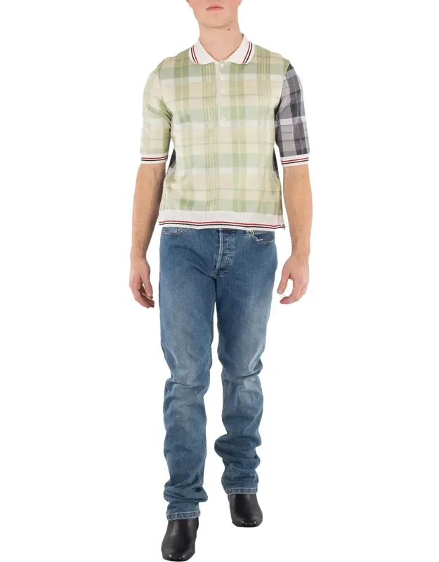 Seasonal Multi Fun-mix Cotton Silk Madras Polo Shirt