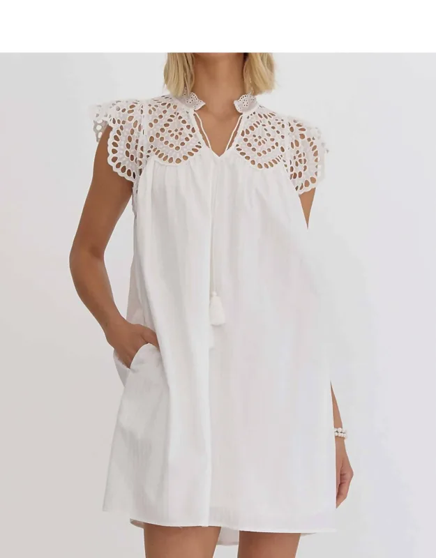 Striped Eyelet Dress