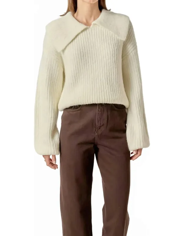 Collared Rib Chunky Sweater