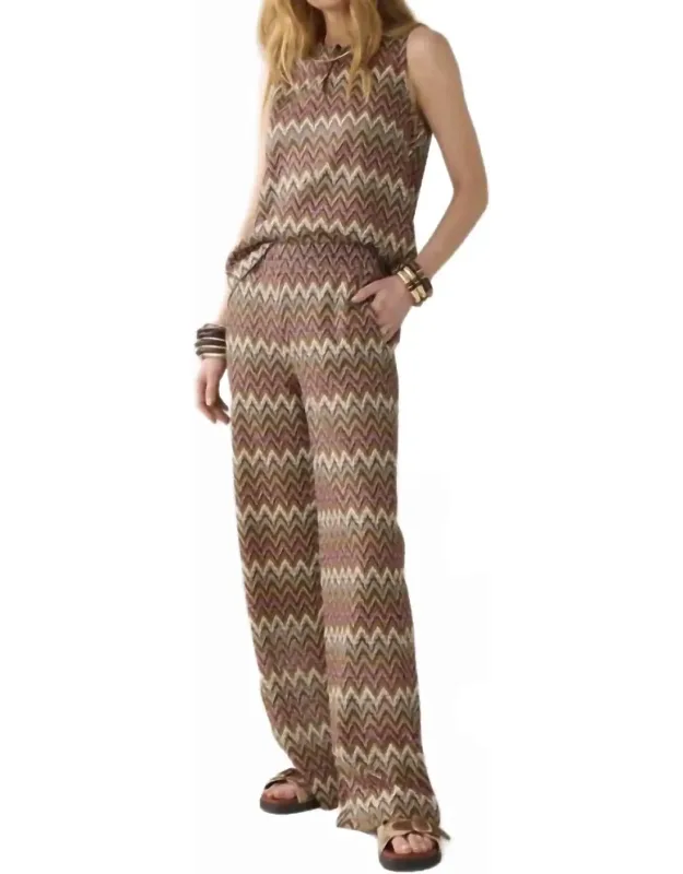 Wide Leg Zig Zag Pants