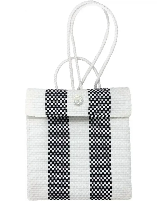 Medium Woven Striped Backpack
