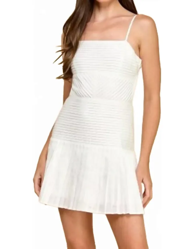 Pintuck Pleat Mini Dress