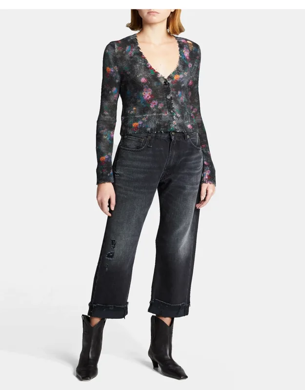 Wide-leg Cropped Boyfriend Jeans
