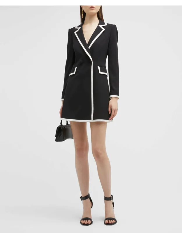 Piped Tuxedo Dress