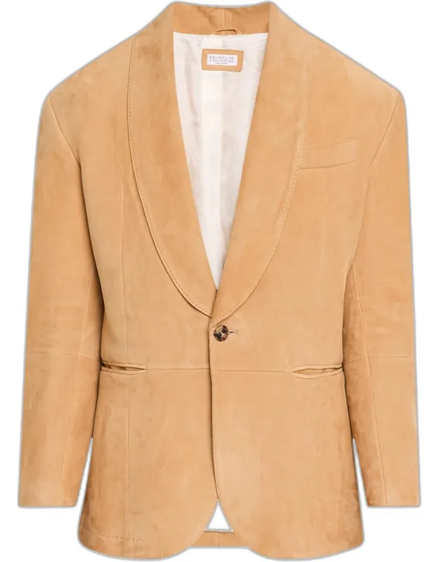 Suede Shawl-collar Dinner Jacket