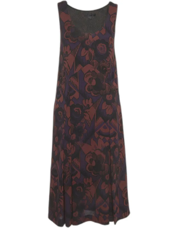 Floral Print Silk Midi Dress