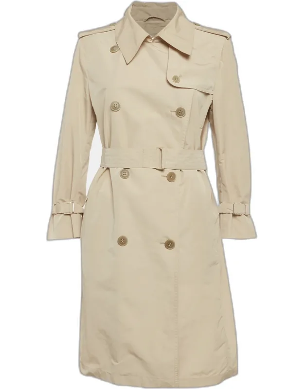 Synthetic Double Breasted Trench Coat