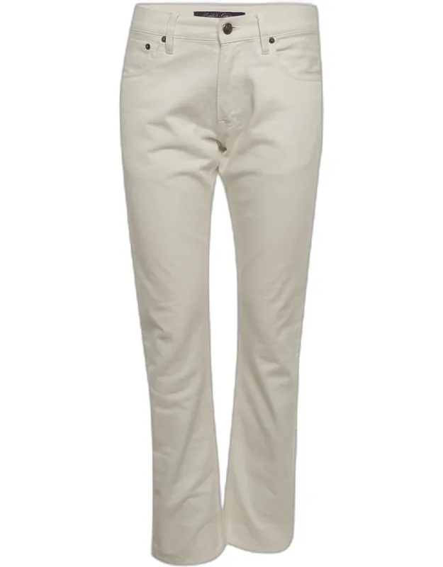 White Denim Straight Fit Jeans