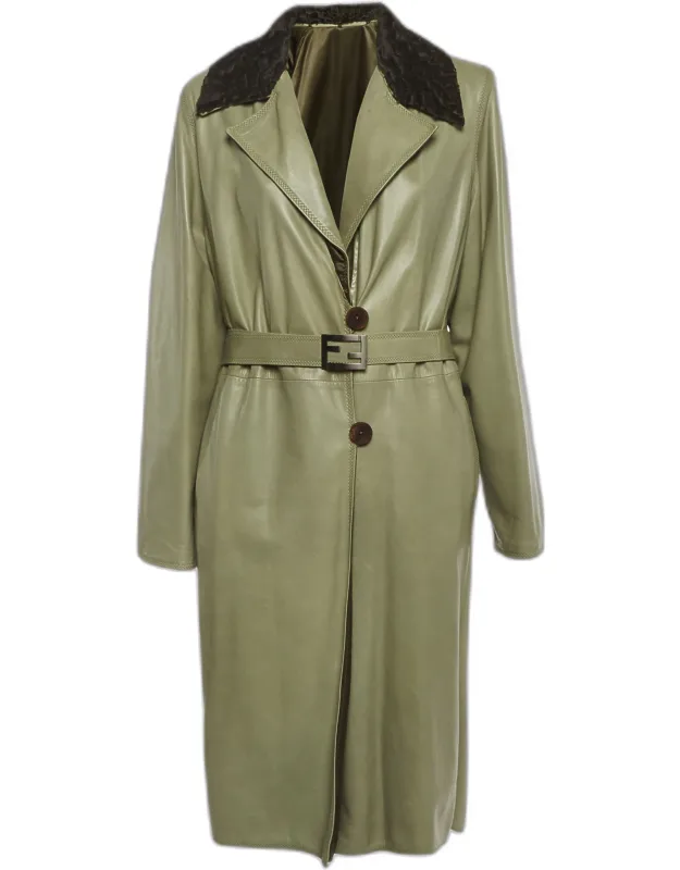 Vintage Leather And Satin Coat