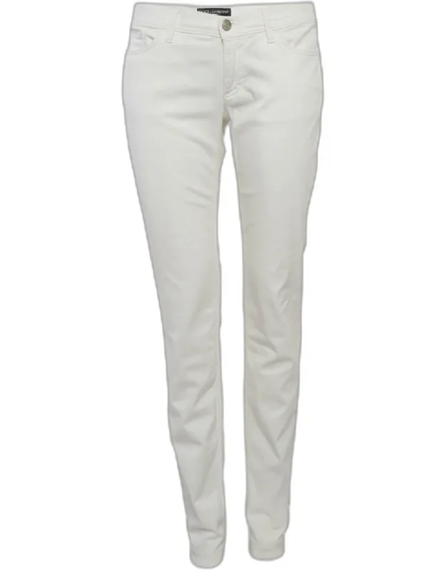 White Denim Skinny Fit Jeans