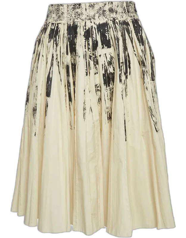 Printed Cotton Pleated Skirt