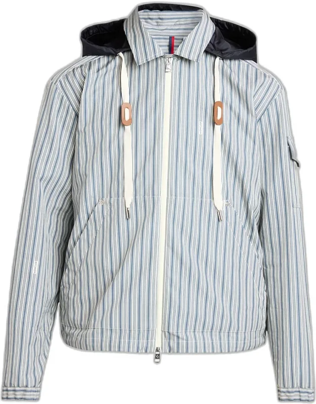 Havas Stripe Full-zip Hooded Shirt Jacket