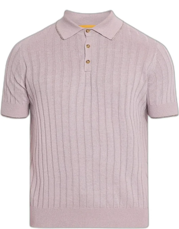 Rib-knit Teddy Polo Shirt