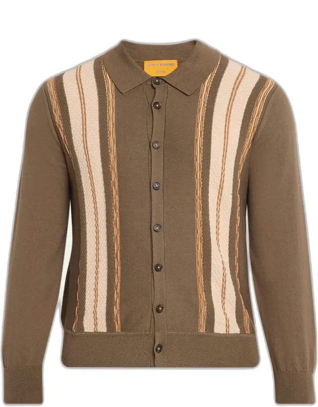 Cotton-cashmere Ribbed Knit Shirt