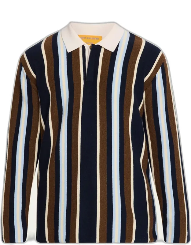 Cashmere Multi Stripe Long-sleeve Polo Shirt