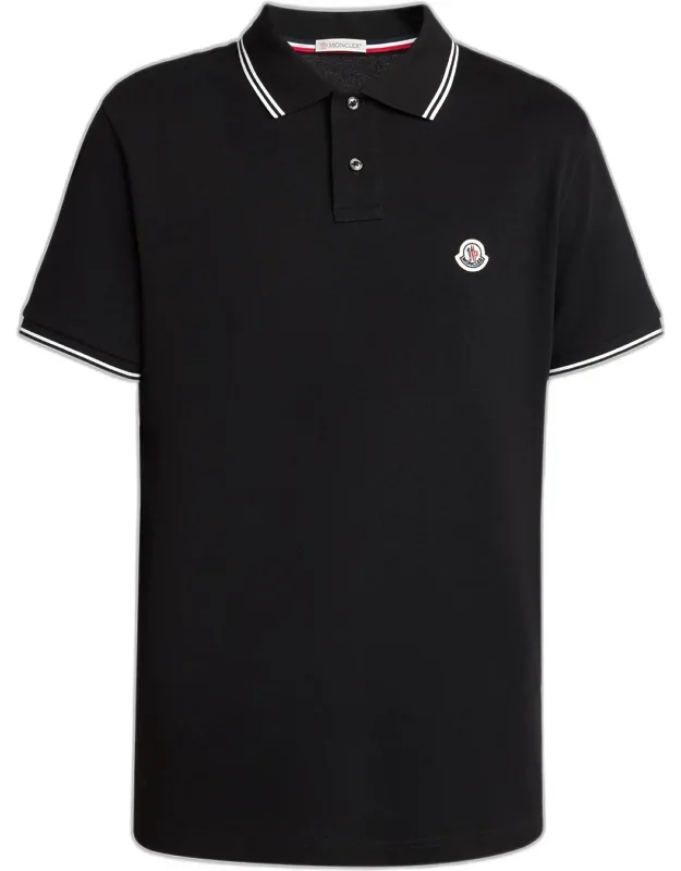 Cotton Pique Polo Shirt With Felt Logo
