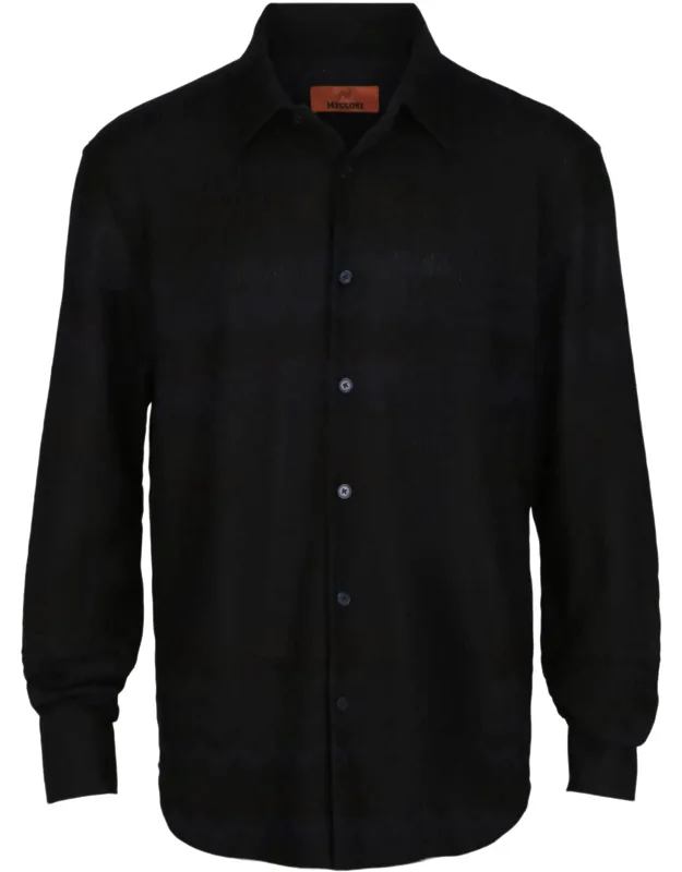 Chevron-pattern Long-sleeve Shirt