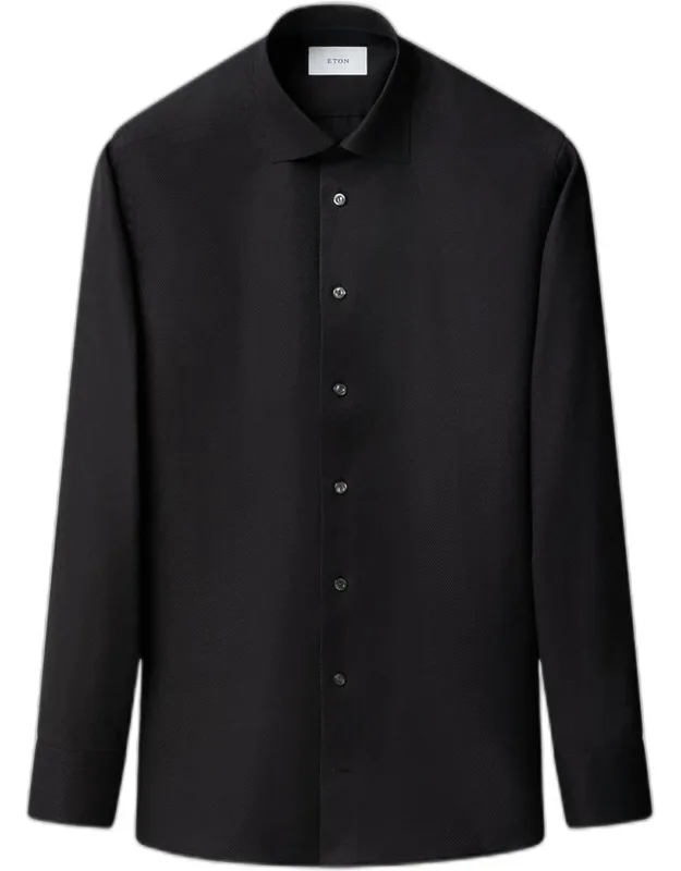 Slim Fit Textured Dobby Dress Shirt