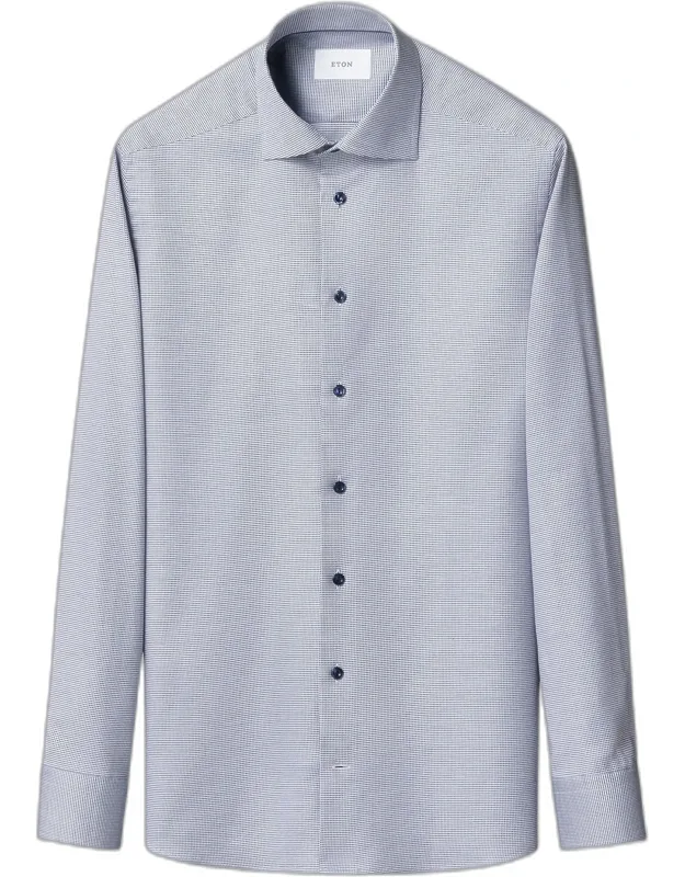 Slim Fit Micro-pattern Twill Dress Shirt