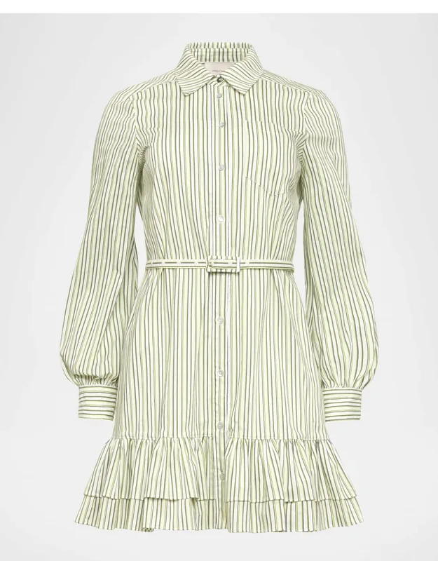 Striped Belted Mini Shirtdress