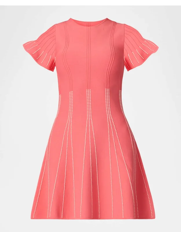 Dotted Flutter-sleeve Mini Dress